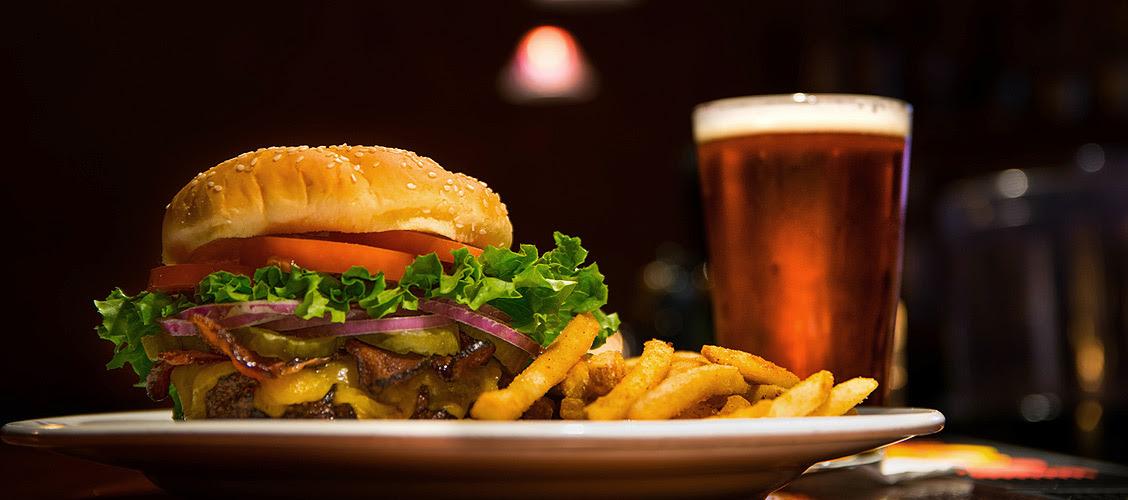 Burger and fries meal